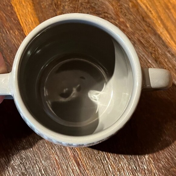 Gray Sock Monkey Face Coffee Mug Cup Double Handle Gift Teacher 16oz Collectable - Picture 4 of 5